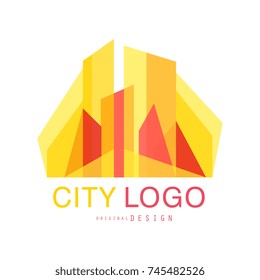 City logo original design, abstract city building concept vector Illustration