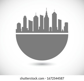 city logo over circle - concept icon