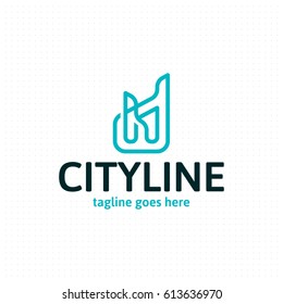 City logo template. Corporate branding identity. Vector logotype 