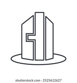 Ilustración de Plantilla de icono de Vector de logotipo de ciudad