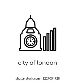 city of london icon. Trendy modern flat linear vector city of london icon on white background from thin line City of London collection, outline vector illustration