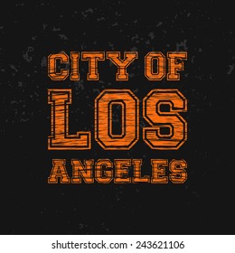 City of Los Angeles - Artwork for wear in custom colors. Vector illustration