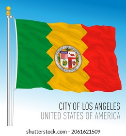 City Of Los Angeles Flag, California, United States, Vector Illustration