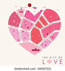 The City of Love Background, Vector illustration