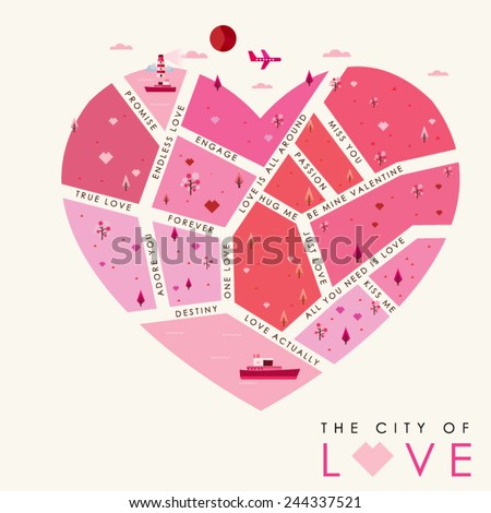The City of Love Background, Vector illustration