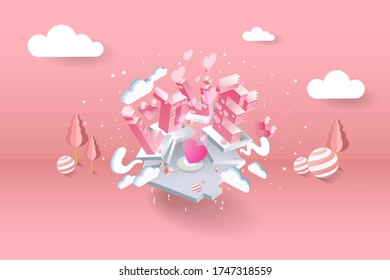 The city of love that has so much love spread love Pink vector illustration