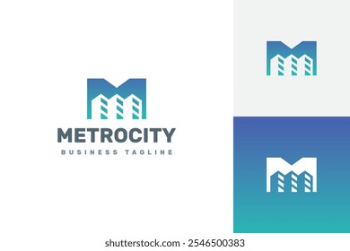 city m letter logo vector
