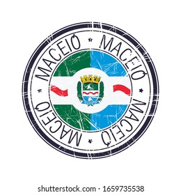 City of Maceio, Brazil postal rubber stamp, vector object over white background