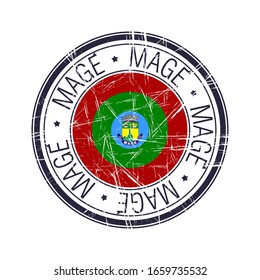 City of Mage, Brazil postal rubber stamp, vector object over white background