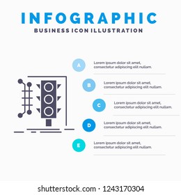 City, management, monitoring, smart, traffic Infographics Template for Website and Presentation. GLyph Gray icon with Blue infographic style vector illustration.