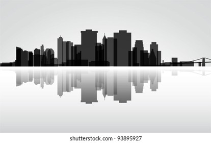 City Manhattan panorama, vector