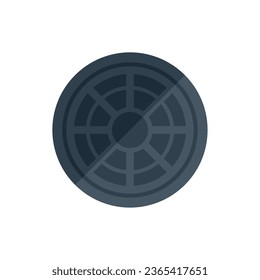 Vector plano de icono de alcantarilla de la ciudad. Residuos de carreteras. Calle de la tapa aislada