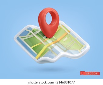 City map 3d vector icon