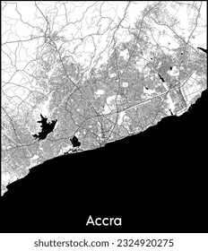 City Map Accra Ghana Africa vector illustration