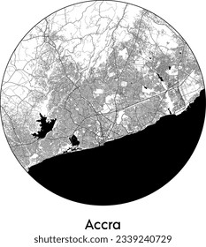 City Map Accra Ghana Africa round Circle vector illustration