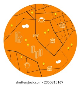 city map for any kind of digital info graphics and print publication.
