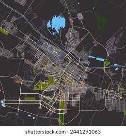 City map of Ashgabat, Turkmenistan