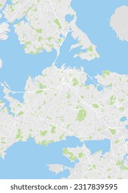 City map Auckland, color detailed plan, vector illustration