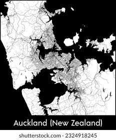 City Map Auckland (New Zealand) New Zealand Oceania vector illustration