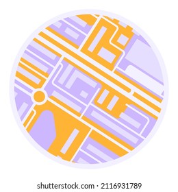 Stadtplan-Hintergrunddesign. Illustration von Straßen, Straßen und Gebäuden. Bild für Geografie und Kartographie, Reisen und Tourismus.