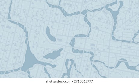 Fondo del mapa de la ciudad con el río y las calles. Abstractas Ilustración vectorial azul.