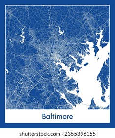 City Map Baltimore United States North America blue print round Circle vector illustration