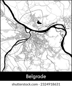 City Map Belgrade Serbia Europe vector illustration