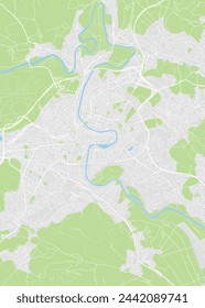 City map Bern, color detailed plan, vector illustration