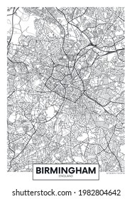 City map Birmingham, travel vector poster design