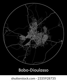 City Map Bobo-Dioulasso Burkina Faso Africa round Circle vector illustration