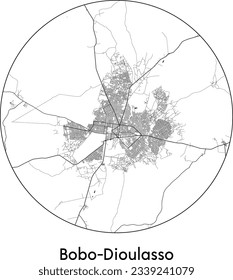 City Map Bobo-Dioulasso Burkina Faso Africa round Circle vector illustration