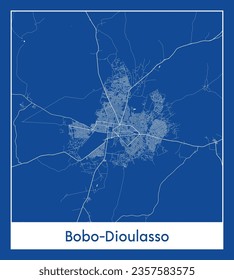 City Map Bobo-Dioulasso Burkina Faso Africa blue print round Circle vector illustration