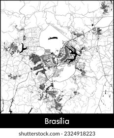 Stadtplan Brasilia Brasilien Südamerika Vektorgrafik