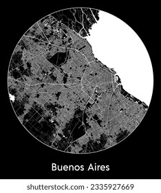 City Map Buenos Aires Argentina South America round Circle vector illustration