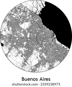 City Map Buenos Aires Argentina South America round Circle vector illustration