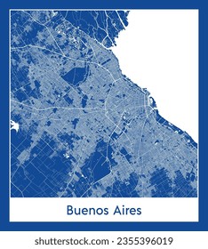 City Map Buenos Aires Argentina South America blue print round Circle vector illustration