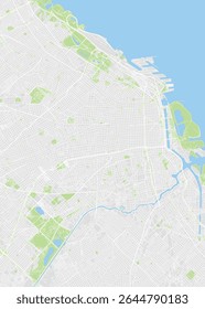 City map Buenos Aires, color detailed plan, vector illustration