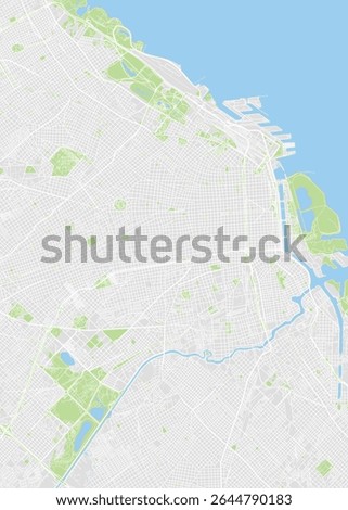 City map Buenos Aires, color detailed plan, vector illustration