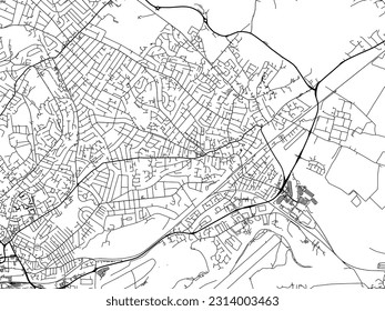 City map of Carlton in the United Kingdom with black roads isolated on a white background.