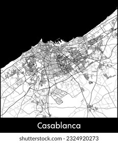 City Map Casablanca Morocco Africa vector illustration