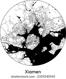 City Map Xi’an China Asia round Circle vector illustration