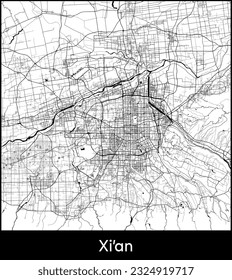 City Map Xi’an China Asia vector illustration