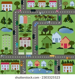 City map map, cityscape - vector illustration