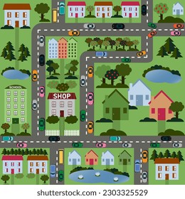 City map map, cityscape - vector illustration