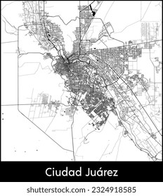 City Map Ciudad Juarez Mexico North America vector illustration