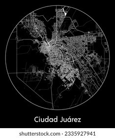 City Map Ciudad Juarez Mexico North America round Circle vector illustration