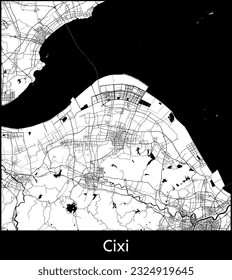 City Map Cixi China Asia vector illustration