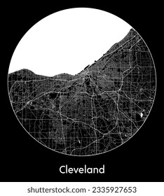 City Map Cleveland United States North America round Circle vector illustration