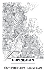 City map Copenhagen, travel vector poster design