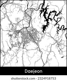 City Map Daejeon South Korea Asia vector illustration